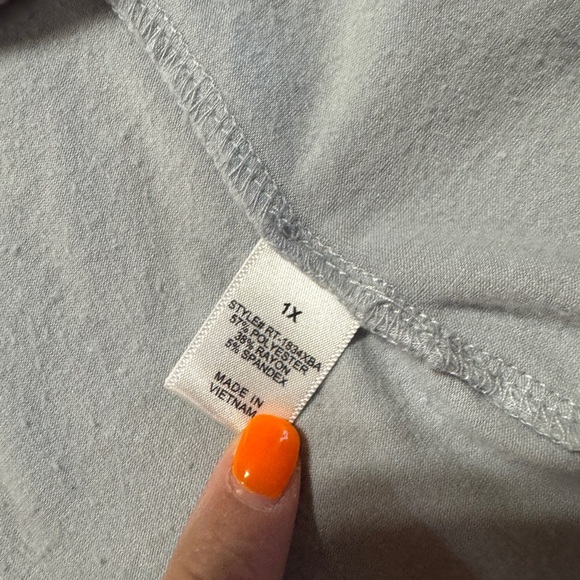 Zenana Premium Gray Ruffle Hem Women's Top Size 18 - Picture 3 of 9